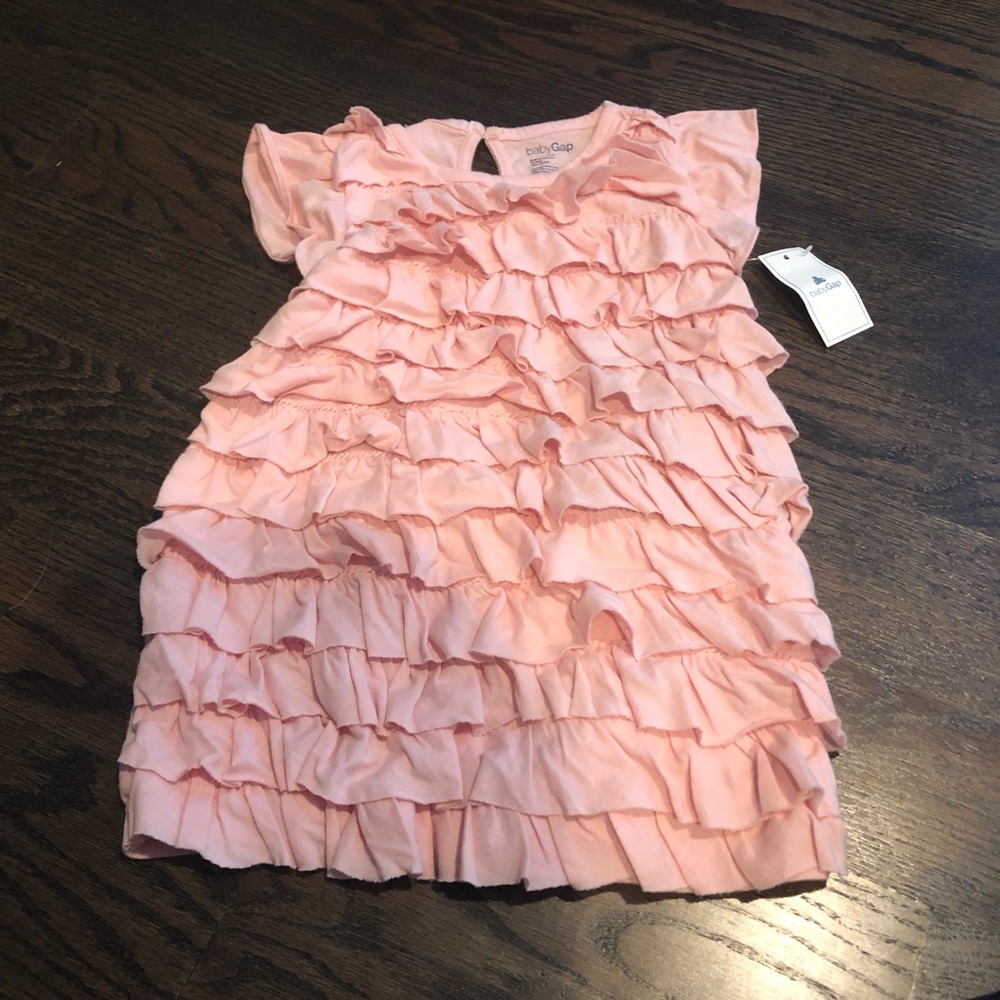 Baby Gap ruffle dress pink 6-12 MOS NWT